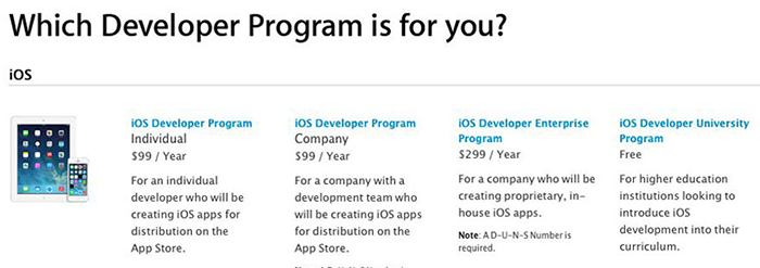 iOS開發(fā)者賬號（個人、公司、企業(yè)）的區(qū)別及優(yōu)缺點介紹